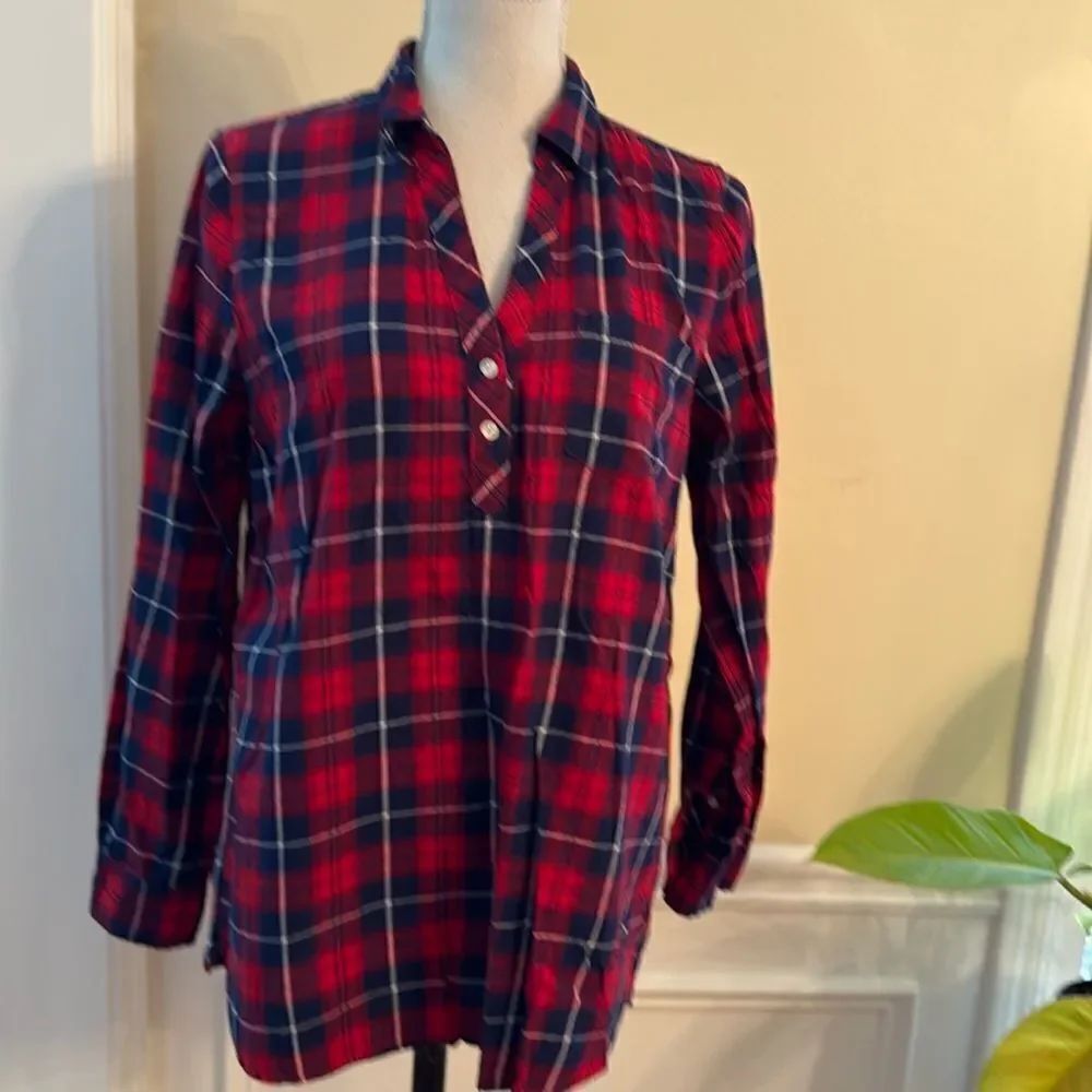 J. Crew Lightweight Flannel Popover Top
